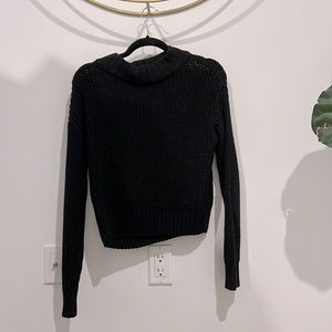 Black mock neck sweater